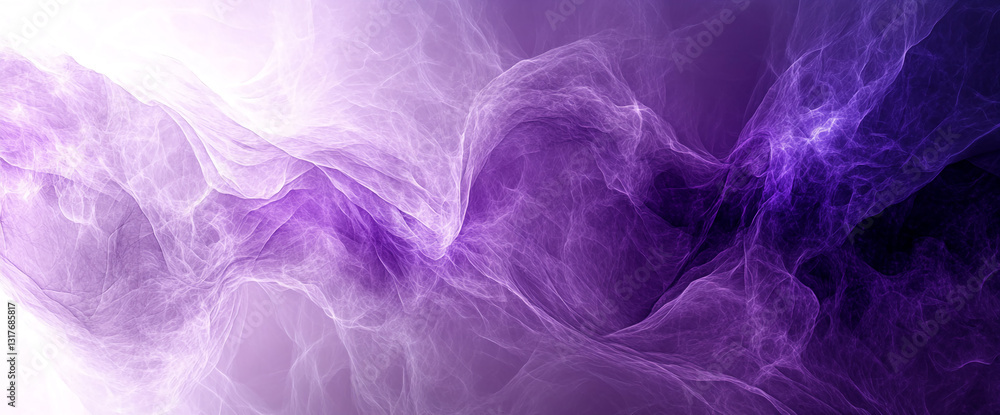 Poster abstract image of flowing purple and white hues creating a soft, ethereal texture, showcasing a drea