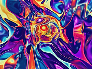 Fototapeta premium Psychedelic Abstract Swirl with Vibrant Colors and Energy