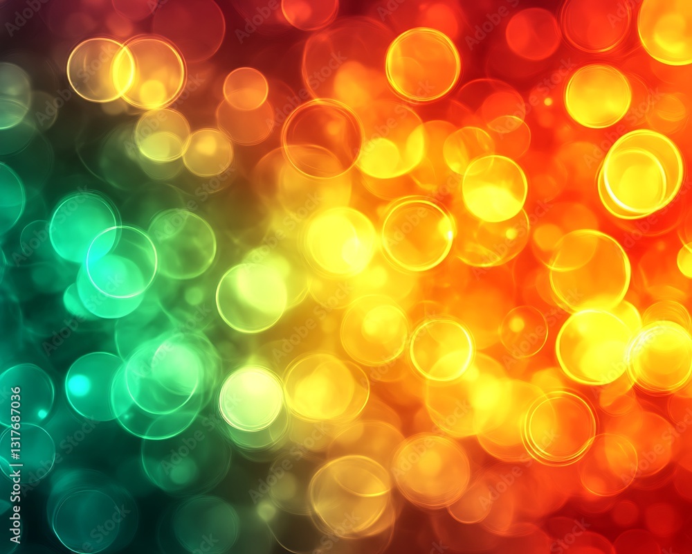 Poster colorful gradient bokeh effect background showcasing circular light shapes
