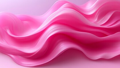 Obraz premium Flowing abstract pink waves gracefully curving and forming an elegant image
