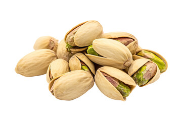 Close-up pistachios isolated on transparent background