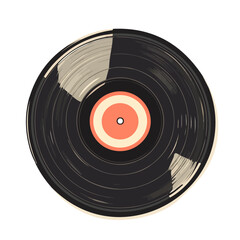 2D flat vector illustration Vinyl Record icon isolated on a white background.

