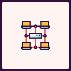 Stylized network connectivity icon representing technology infrastructure