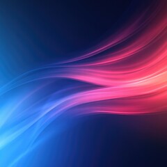 Naklejka premium Abstract design with vibrant blue and pink wavy lines against a dark background, glowing effect, digital art style