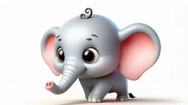 3D funny baby elephant cartoon animation