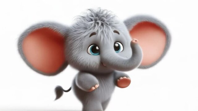 3D funny baby elephant cartoon animation