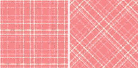 Muted Blush Pink Seamless Madras Plaid with Neon Soft Pink accents Textile Design