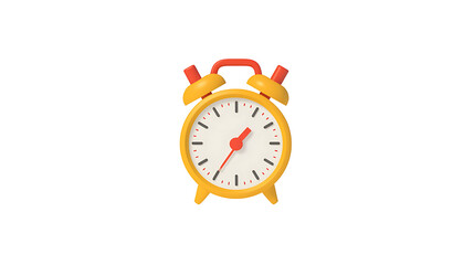 Retro Yellow Alarm Clock with Red Details