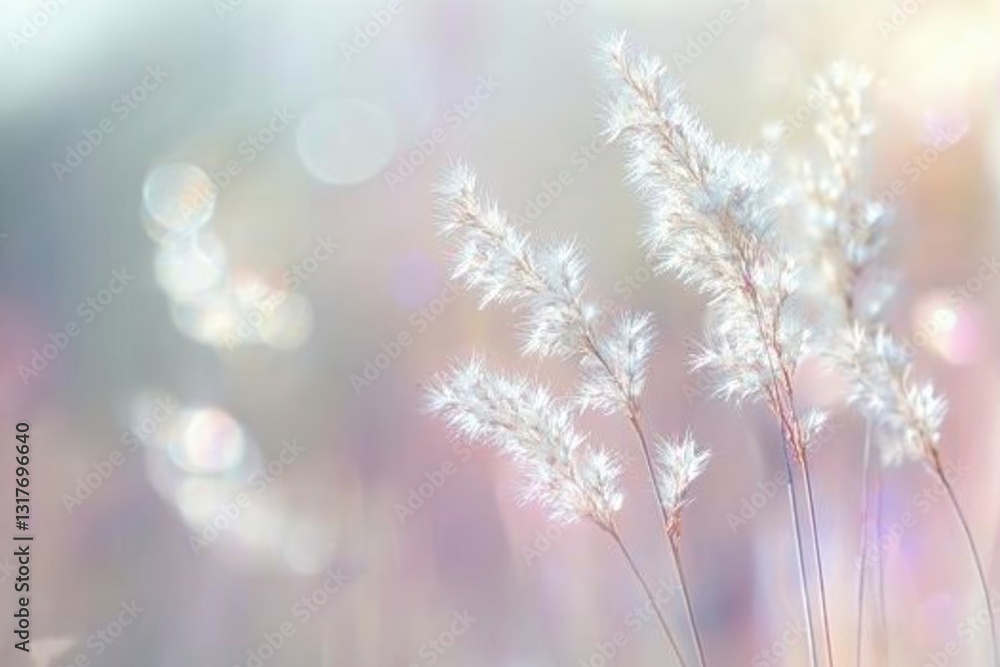 Poster Subtle white sparkles in a soft-focus setting. Modern blurred bokeh background with soft details with bright and brilliant colors.