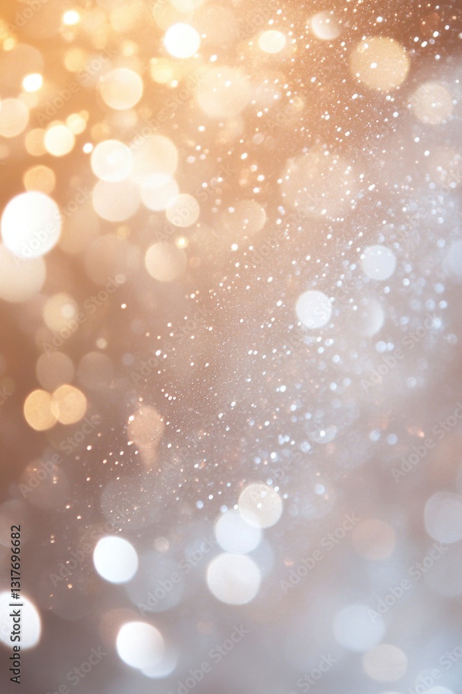 Poster subtle white sparkles in a soft-focus setting. modern blurred bokeh background with soft details wit
