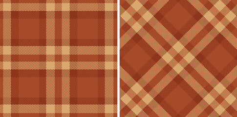 Modern Seamless Madras Plaid in Dark Brownish Red tones Textile Design