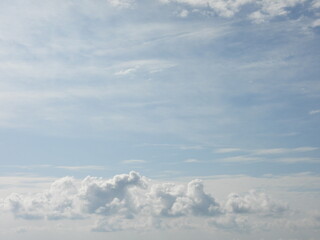 Clouds forming within a blue sky. Cloudscape over Galloway, New Jersey.