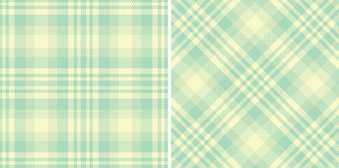 Modern Seamless Madras Plaid in Pastel Pale Teal tones Textile Design