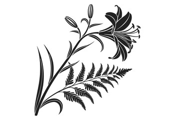 Flower vector black