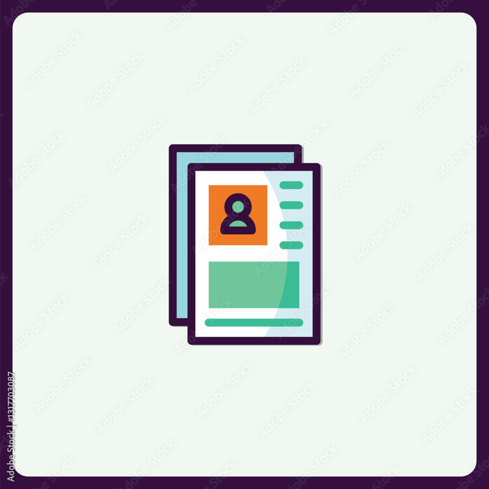Poster user profile icon: digital representation of personal data and information
