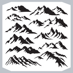 Mountain Silhouette Collection Stunning Hand Drawn Vector Art