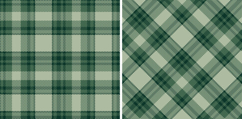 Modern Seamless Madras Plaid in Neon Dark Blue Green tones Textile Design