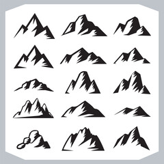 Fototapeta premium Hand Drawn Mountain Silhouettes Perfect for Logos and Branding