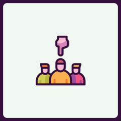 Disagreement within team members icon, symbolizes business challenges concept