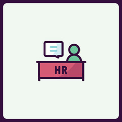 Human resources department icon, flat vector illustration isolated, employment concept, career opportunities, job search resources