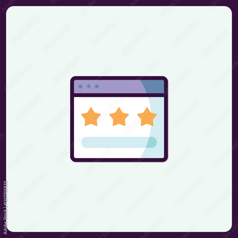 Poster stylized feedback interface with star ratings displayed neatly vector icon
