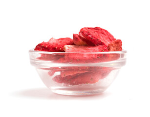 bowl of dried strawberry slices