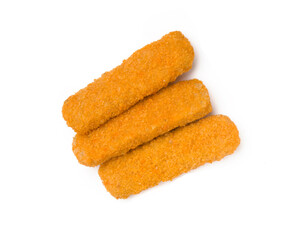 fish sticks on white background