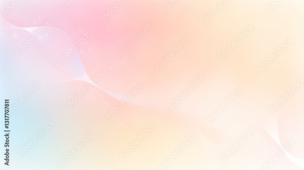 Poster blurry pastel-colored background with an iridescent gradient transitioning from yellow to blue and p