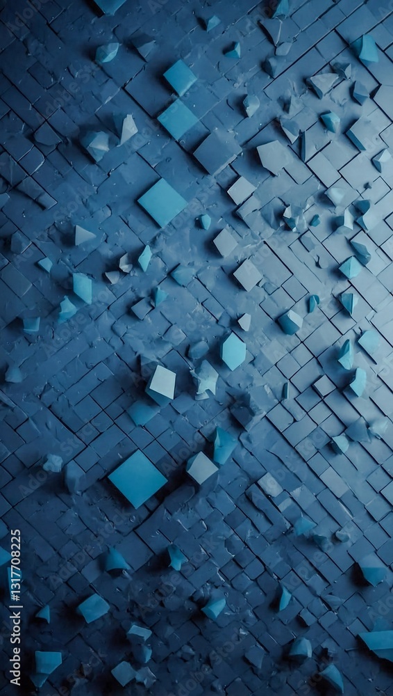 Poster abstract blue background with soft gradients and geometric shapes.