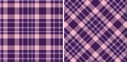 Iridescent Plum Purple and Rich Heather Seamless Madras Plaid Textile Design