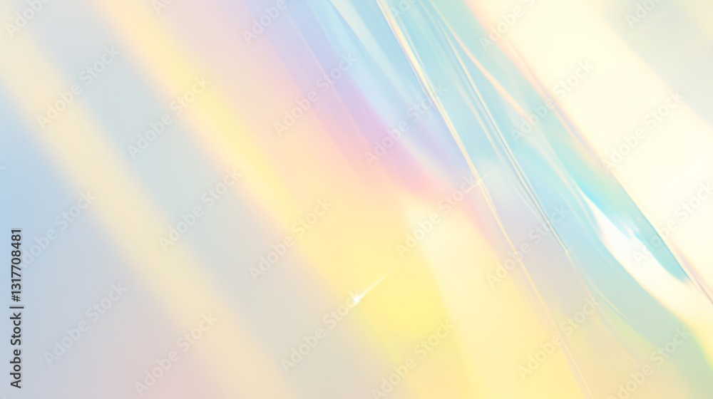 Poster elegant blurred pastel-colored background with an iridescent gradient transitioning from yellow to b