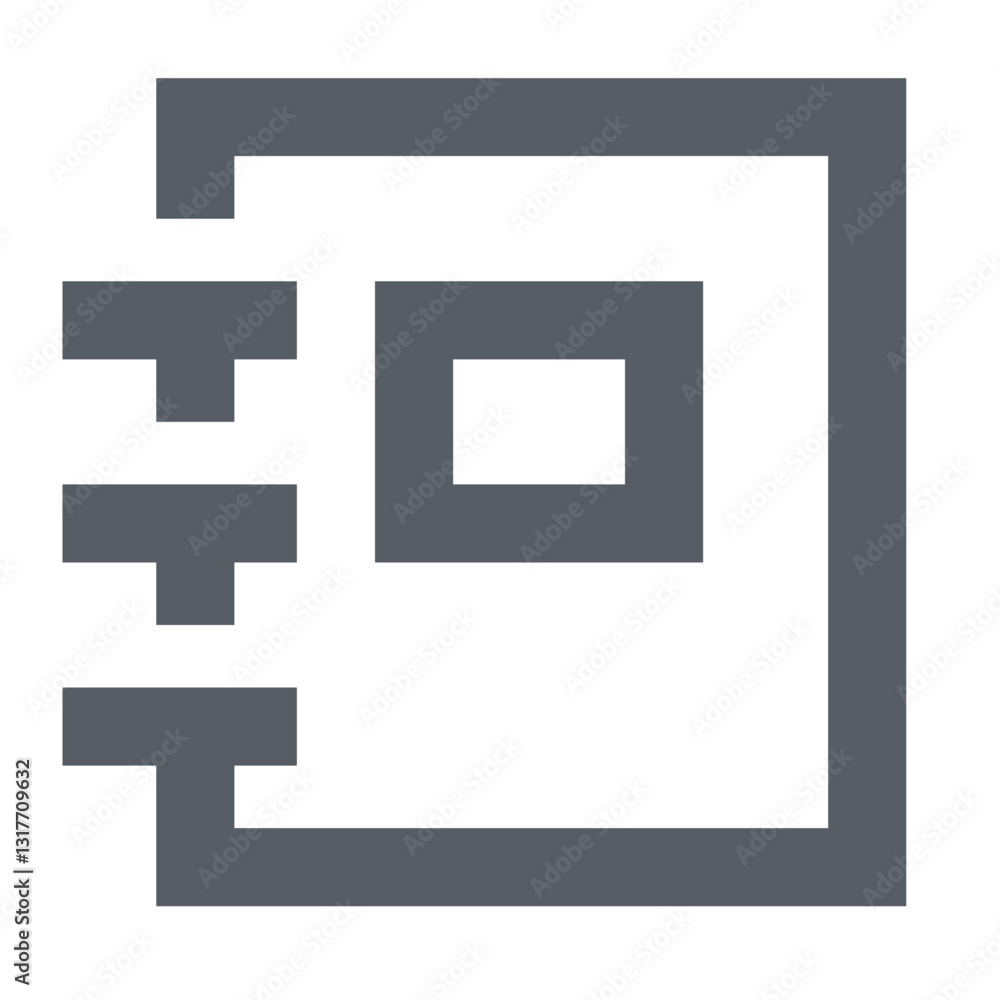 Aufkleber a simple gray notebook icon representing organization, planning, and efficient record-keeping with a