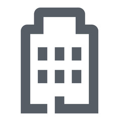 A Sturdy Grey Building Icon Representing Reliable Service And Urban Stability With A Simple Minimalist Design And Clean Lines