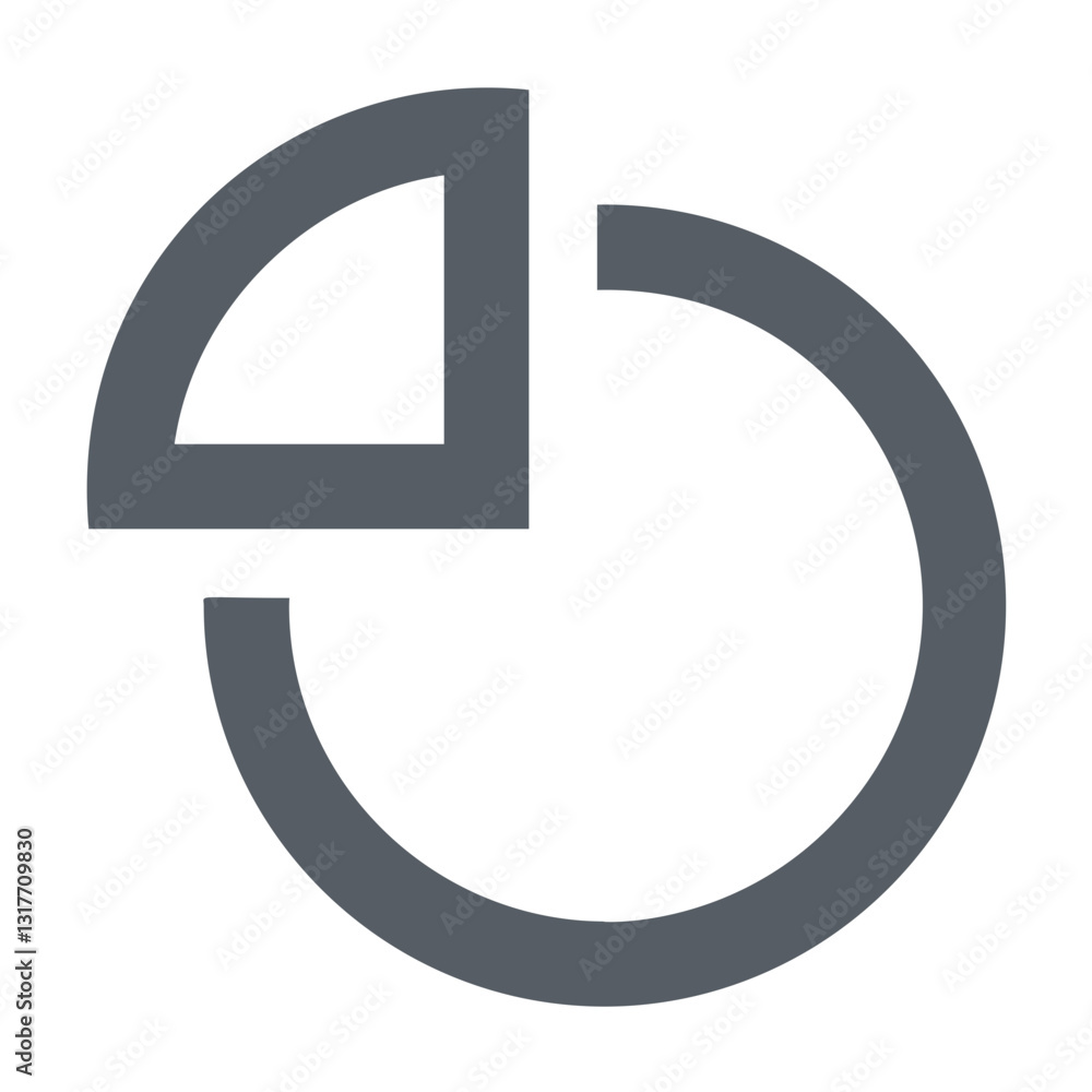Poster a simple yet impactful pie chart segmenting data with a clean grey aesthetic and bold lines