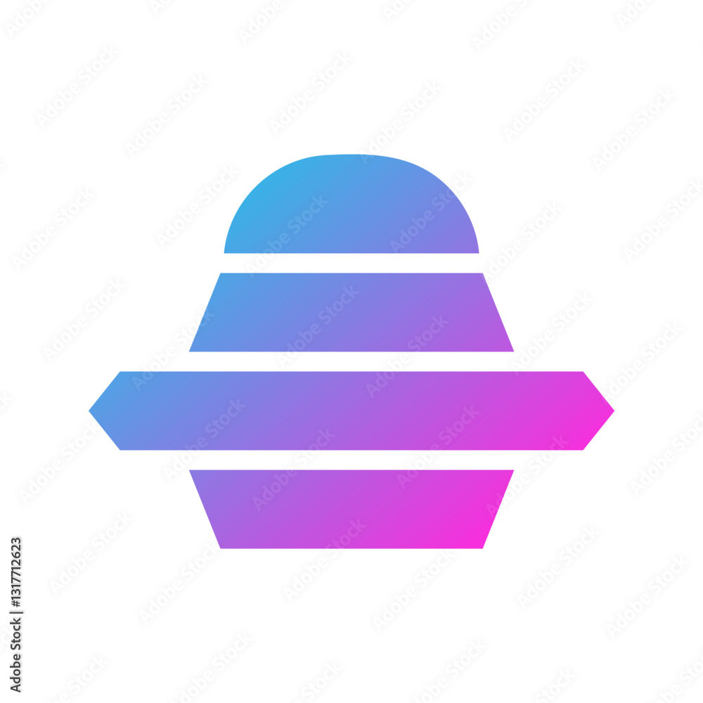 Poster unique gradient abstract spacecraft icon design