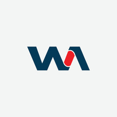 Abstract WA logo design concept