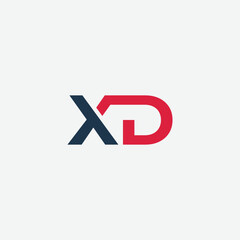 Vector initial letter XD typography logo design vector