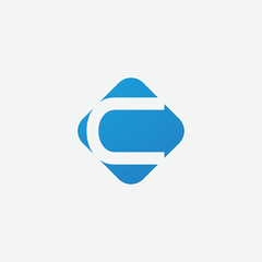 Vector logo initial C minimalist abstract design