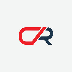 Abstract CR monogram logo design concept