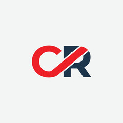 Abstract CR monogram logo design concept