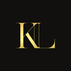 Vector letter KL logo design with luxury and premium concept