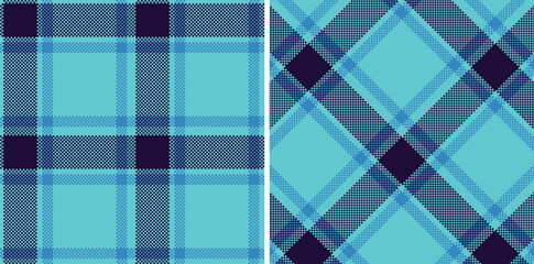 Modern Seamless Madras Plaid in Iridescent Aqua Blue tones Textile Design