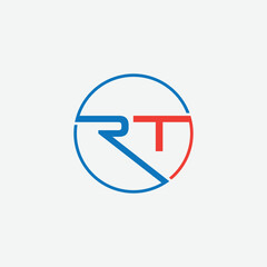 Abstract RT monogram logo design concept