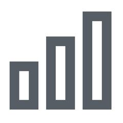 Steady Growth And Upward Progress Symbolized By Three Ascending Bars In A Minimalist Grey Design Conveying A Sense Of Achievement And Future Potential