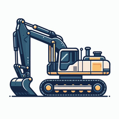 excavator heavy equipment vector illustration