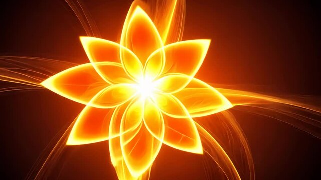 Bright orange flower pattern radiating warmth and energy in an abstract design