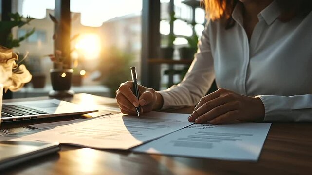 Business owner signing LLC papers at a rustic desk