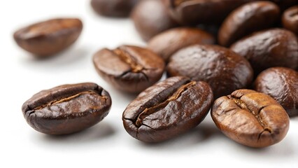 Roasted Coffee Beans Close Up Detail Rich Aromatic Brew Caffeine Energy Drink