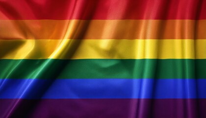 Fototapeta premium Waving LQBT flag background rainbow cloth