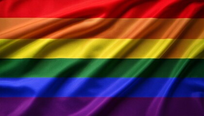 Fototapeta premium Waving LQBT flag background rainbow cloth